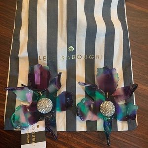 Lele Sadoughi Crystal Lily Earrings, NEW